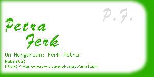 petra ferk business card